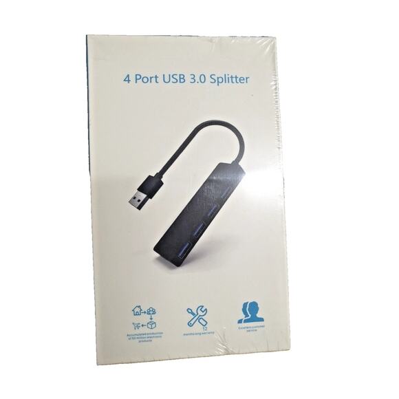 4 Ports Hub Splitter USB A Hub 3.0 High Speed Adapter Multi Desktop PC Laptop - Picture 1 of 2